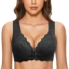 Women No Steel Ring Front Close Bra Lingerie Seamless Unlined Bra For Large Bust Sports Comfortable Bra Lace Plus Size Bra
