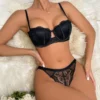 1/2 Cup Sexy Lace Underwire Push Up Lingerie Contour Bra And Panty Sets For Women Gathering Chest Underwear Hollow Out Bralette - Image 4
