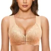 Women No Steel Ring Front Close Bra Lingerie Seamless Unlined Bra For Large Bust Sports Comfortable Bra Lace Plus Size Bra - Image 3