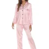 Long Trousers Pjamas for Women Home Wear Suit Multi Colors Satin Cardigan Shirt Tops with Long Pants Pijamas De Mujer