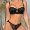 1/2 Cup Sexy Lace Underwire Push Up Lingerie Contour Bra And Panty Sets For Women Gathering Chest Underwear Hollow Out Bralette - Image 3