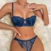 1/2 Cup Sexy Lace Underwire Push Up Lingerie Contour Bra And Panty Sets For Women Gathering Chest Underwear Hollow Out Bralette - Image 2