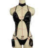 Porn Latex Leather Porn Dress Women Sexy Lingerie Babydolls Underwear Extreme Deep V Erotic Costumes Dress Dance Clubwear - Image 4