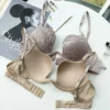 95CD Sexy Bras Plus Size Underwear Lace Deep V Brassieres Thin Padded Bra for Women Big Chest Sexy Push Up Lingerie Thin Bralett - Image 6